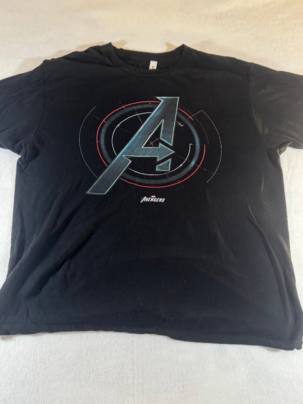Marvel Avengers Logo Men's Large Black Graphic T-Shirt Short Sleeve Superhero